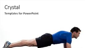  Presentation with basic - PPT theme having man on abdominals workout basic background and a white colored foreground