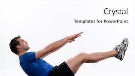  Presentation with posture - Beautiful slides featuring man on abdominals workout posture backdrop and a pink colored foreground