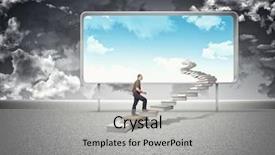  Presentation with steps - Slide deck enhanced with man on books steps background and a light gray colored foreground