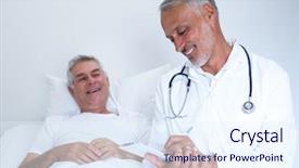  Presentation with medical clipboard - PPT layouts consisting of man on clipboard in hospital background and a  colored foreground