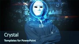  Presentation with face recognition - PPT layouts consisting of facial recognition system young man background and a ocean colored foreground