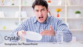  Presentation with diet - PPT theme enhanced with man on diet waiting background and a light blue colored foreground