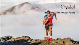  Presentation with cardio - Colorful presentation theme enhanced with man on endurance run - motivation backdrop and a lemonade colored foreground