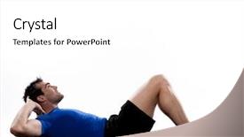  Presentation with posture - PPT theme having man-on-floor-abdominals-workout background and a white colored foreground