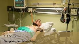  Presentation with recovery - Audience pleasing slides consisting of man-on-hospital-bed backdrop and a gold colored foreground