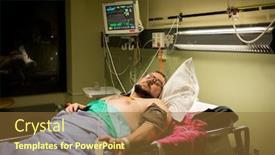  Presentation with recovery - Presentation theme with man-on-hospital-bed background and a tawny brown colored foreground