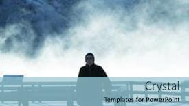  Presentation with hot spring - Presentation design enhanced with man on mammoth hot spring background and a light blue colored foreground