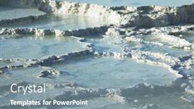  Presentation with hot spring - Colorful PPT theme enhanced with man on mammoth hot spring backdrop and a seafoam green colored foreground