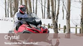  Presentation with helping man mountain - Slides consisting of man on snowmobile background and a gray colored foreground