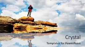  Presentation with cliff - Audience pleasing presentation consisting of man on the cliff backdrop and a light blue colored foreground