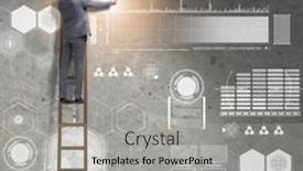  Presentation with data management - Slide deck featuring man-on-the-ladder background and a light gray colored foreground