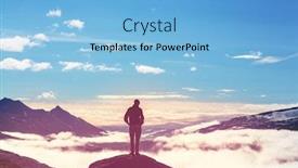  Presentation with cliff - Theme enhanced with man-on-the-mountains-cliff background and a light blue colored foreground