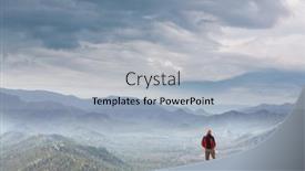  Presentation with cliff - Cool new theme with man-on-the-mountains-cliff backdrop and a light gray colored foreground