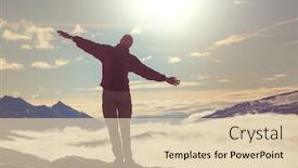  Presentation with cliff - PPT layouts featuring man-on-the-sheer-cliff background and a lemonade colored foreground