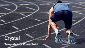 Presentation with aged - Cool new presentation with personal best - middle-aged man on the starting backdrop and a dark gray colored foreground