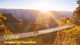  Presentation with suspension bridge - Theme featuring man-on-the-suspension-bridge background and a  colored foreground