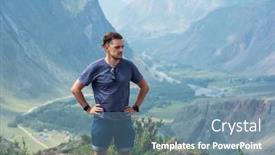  Presentation with river valley - PPT layouts enhanced with man-on-the-top background and a teal colored foreground