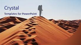  Presentation with sand - Beautiful presentation theme featuring man on top for sand dune backdrop and a sky blue colored foreground