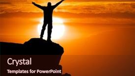  Presentation with mountain top - Beautiful presentation theme featuring chemistry subject with a pile backdrop and a wine colored foreground