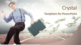  Presentation with composite - Slides consisting of man on track with money background and a  colored foreground