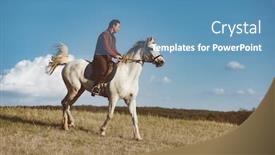  Presentation with white horse - Slides enhanced with man on white horse background and a teal colored foreground
