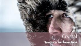  Presentation with expedition - Cool new slide deck with man-on-winter-expedition backdrop and a violet colored foreground