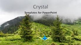  Presentation with camping - Slide set enhanced with man-on-yellow-hammock background and a light gray colored foreground