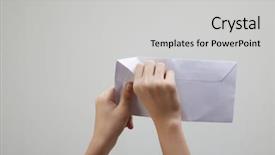  Presentation with envelope - Beautiful theme featuring man open a white envelope backdrop and a  colored foreground