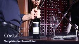  Presentation with bottling wine - Slides with man opening bottle of red background and a wine colored foreground
