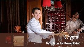  Presentation with bottle red wine - Audience pleasing slide deck consisting of man opening bottle of red backdrop and a tawny brown colored foreground