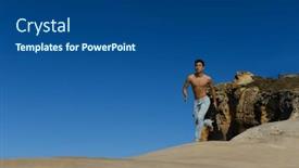  Presentation with blue sky - Presentation theme having man-outdoors-blue-sky-background and a ocean colored foreground