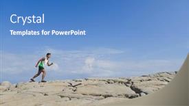  Presentation with sky blue - PPT theme consisting of man-outdoors-blue-sky-background and a teal colored foreground