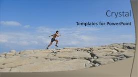  Presentation with blue sky - PPT layouts enhanced with man-outdoors-blue-sky-background and a teal colored foreground