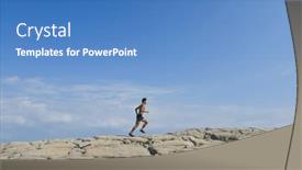  Presentation with blue sky - Slides enhanced with man-outdoors-blue-sky-background and a teal colored foreground