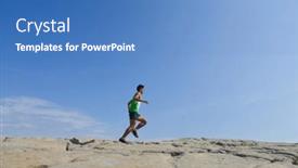  Presentation with blue sky - PPT theme featuring man-outdoors-blue-sky-background background and a teal colored foreground