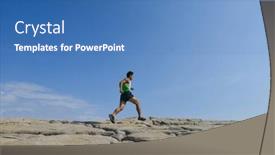  Presentation with blue sky - Slide deck featuring man-outdoors-blue-sky-background and a teal colored foreground