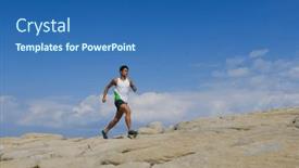  Presentation with sky blue - Slide deck having man-outdoors-blue-sky-background and a ocean colored foreground