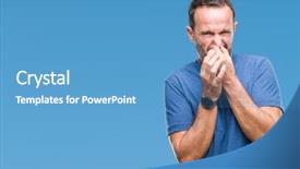  Presentation with bad breath - Presentation enhanced with man over isolated background smell background and a teal colored foreground
