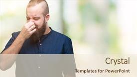  Presentation with bad breath - Presentation design consisting of man over isolated background smell background and a cream colored foreground