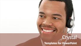  Presentation with twenties - Slide set consisting of man over white background customer background and a coral colored foreground