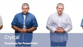  Presentation with stomach disease - Beautiful theme featuring man over white isolated backgroud backdrop and a ocean colored foreground