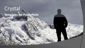  Presentation with landscape - Presentation with man-overview-mountain-landscape background and a gray colored foreground