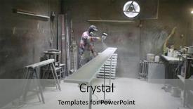  Presentation with spray - Amazing theme having man painting with spray paint backdrop and a light gray colored foreground