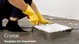  Presentation with repair - Slides consisting of man-paints-the-walls background and a gray colored foreground