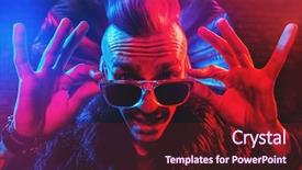  Presentation with disco - PPT theme having man party disco colorful light background and a tawny brown colored foreground