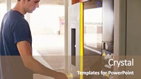  Presentation with car parking - Beautiful slides featuring man paying for car parking backdrop and a coral colored foreground