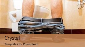  Presentation with toilet - Slides consisting of man peeing in toilet background and a coral colored foreground