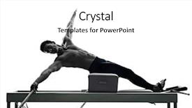  Presentation with exercises - PPT theme with man pilates reformer exercises fitness background and a white colored foreground