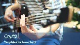  Presentation with bass guitar - Slide set enhanced with man play on bass guitar background and a ocean colored foreground