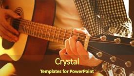  Presentation with acoustic - PPT theme enhanced with man playing acoustic guitar background and a tawny brown colored foreground